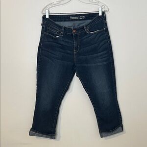 Signature by levi Strauss Dark Indigo Cropped Jeans - Blue mid rise